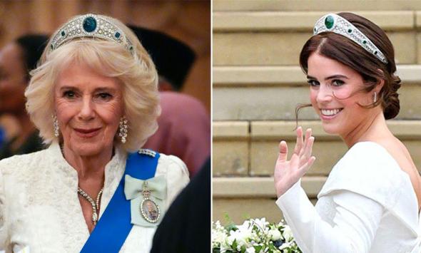 Queen Camilla’s latest tiara choice: Why reappearance of Princess Eugenie’s wedding tiara is ‘plot twist of the century’