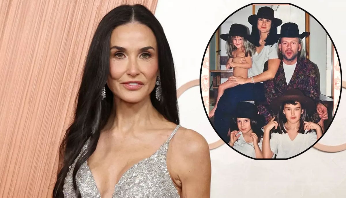 Demi Moore reacts to adorable throwback family photo with Bruce Willis