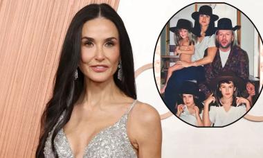 Demi Moore reacts to adorable throwback family photo with Bruce Willis