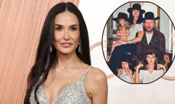 Demi Moore reacts to adorable throwback family photo with Bruce Willis