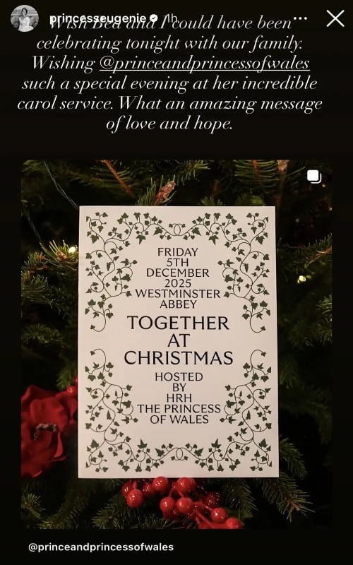 Princess Eugenie breaks silence after missing Kate Middleton’s Christmas concert