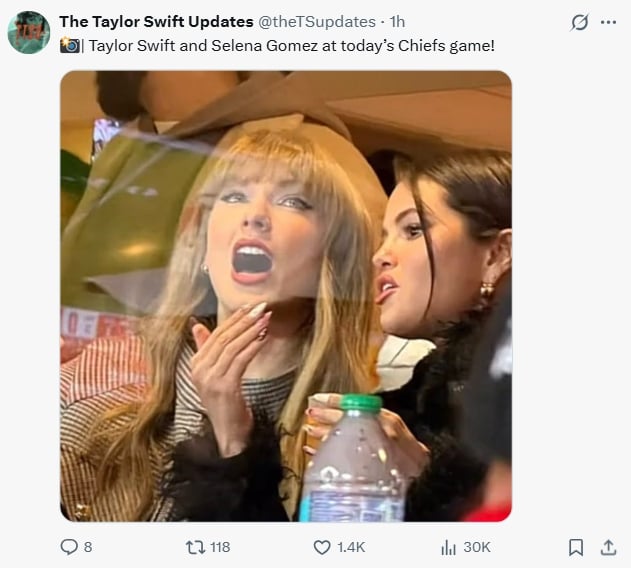 Taylor Swift attends Chiefs game with Selena Gomez amid bridesmaid buzz