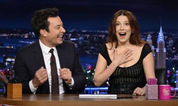 Millie Bobby Browns joins Jimmy Fallon as co-host in her boldest look yet