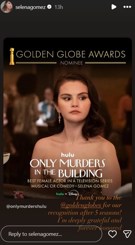 Selena Gomez marks career milestone with Golden Globes nomination