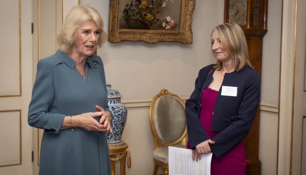 Queen Camilla discusses ‘the way forward’ for survivors of abuse while hosting major charity