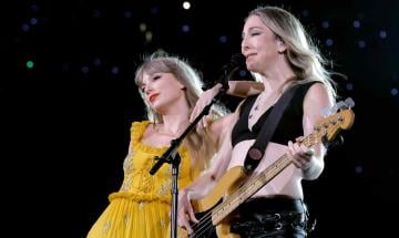 Taylor Swift enjoys glam night out with fellow pop star ahead of Eras Tour film release