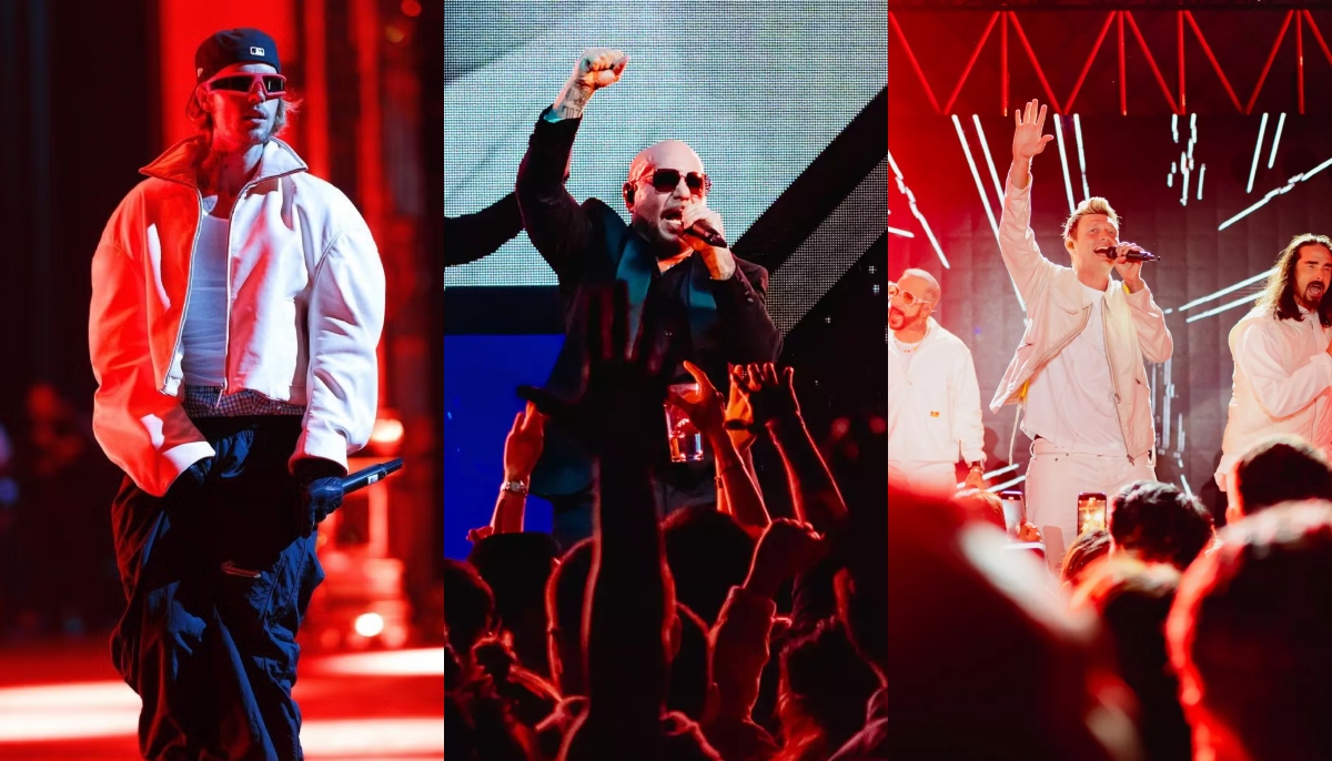 Credit: People/ By Joseph Radhik: Justin Bieber, Pitbull and Backstreet Boys
