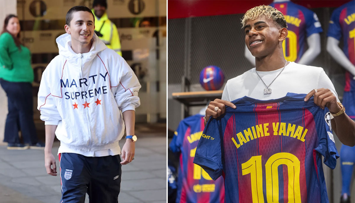 Timothée Chalamet takes ‘Marty Supreme’ promo overseas after collab with Barcelona superstar Lamine Yamal