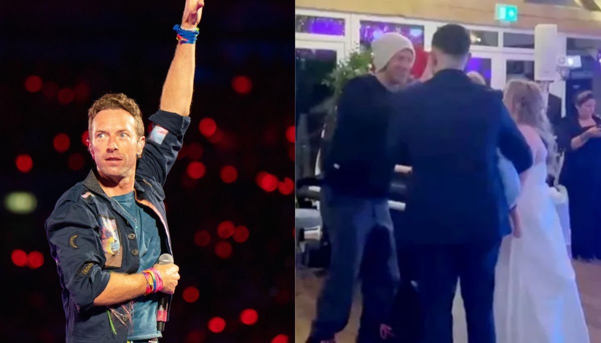Chris Martin stuns newlyweds with surprise first dance performance