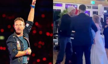 Chris Martin stuns newlyweds with surprise first dance performance
