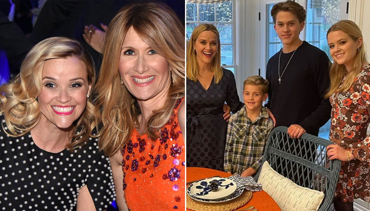 Reese Witherspoon gets into festive spirit alongside Laura Dern and mini-me kids