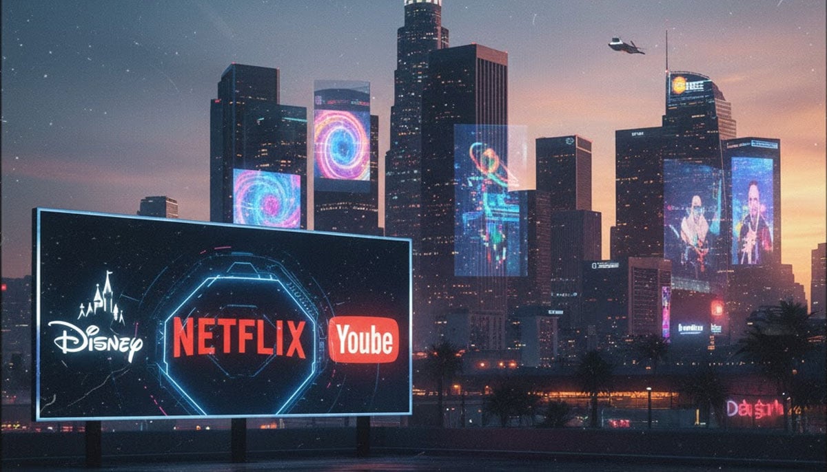 Hollywood’s biggest commercial deals of 2025: Netflix and Disney in focus — Illustration created with generative AI