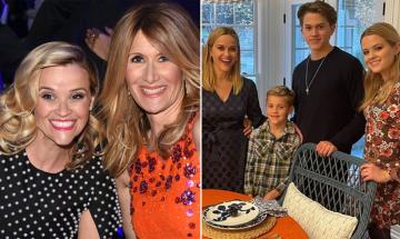 Reese Witherspoon gets into festive spirit alongside Laura Dern and mini-me kids