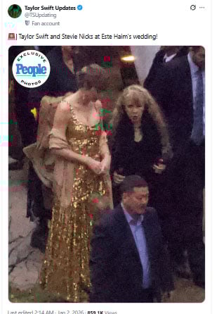 ‘Fate of Ophelia’ singer attended Este Haims wedding in California