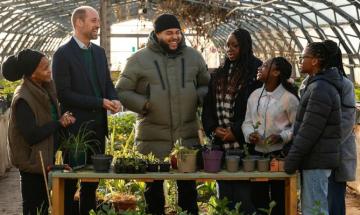 Prince William gets stuck into gardening with Hull youngsters in London