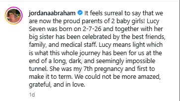 Jordana Abraham welcomes two baby girls in just three weeks