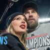 Travis Kelce shares a sweet moment with a Taylor Swift portrait at Arrowhead Stadium