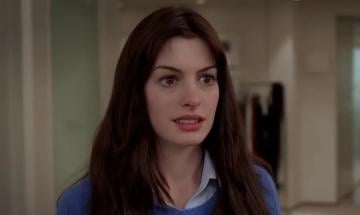Anne Hathaway launches 'The Devil Wears Prada 2' promo in cerulean blue sweatshirt