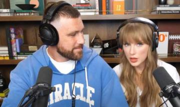 Travis Kelce responds to 'wife' comment with humour on podcast