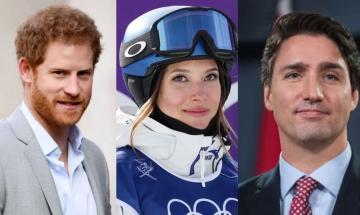 Prince Harry's snaps ski trip selfie with Justin Trudeau and Olympian Eileen Gu