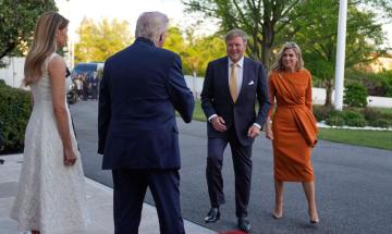 Donald Trump and Melania Trump welcome Dutch royals to White House