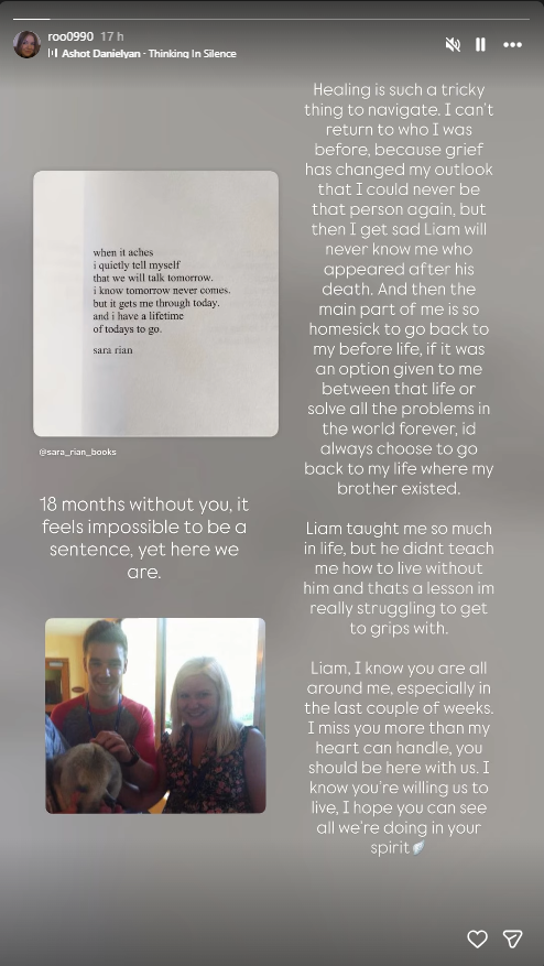 Liam Payne sister shares moving tribute eighteen months after his death