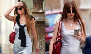 Dakota Johnson leads spring style wave with effortless silk and flats combo