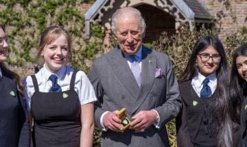 King Charles receives special Green Blue Peter Badge on Earth Day