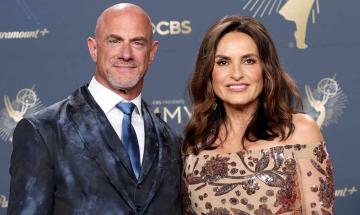 Christopher Meloni and Mariska Hargitay enjoy dinner as he jokes he's 'newly unemployed'