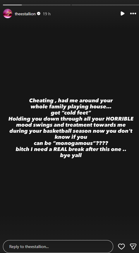 Source: Megan Thee Stallion/Instagram Stories