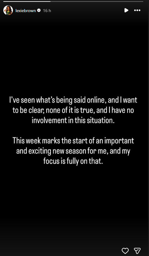 Credit: Lexie Brown/Instagram Stories