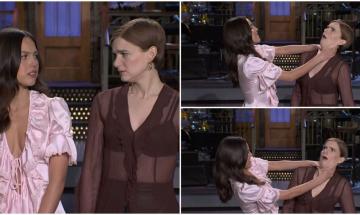 Olivia Rodrigo playfully chokes Ashley Padilla in wild ‘SNL’ promo