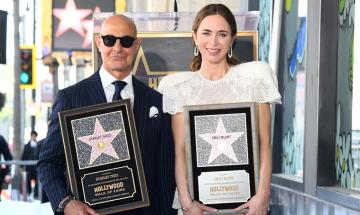 Emily Blunt and Stanley Tucci honoured on Hollywood Walk of Fame