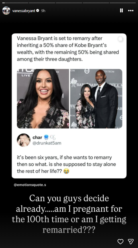 Vanessa Bryant shuts down viral marriage rumours with witty response