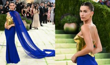 Hailey Bieber turns heads in Greek goddess-inspired look at solo Met Gala appearance