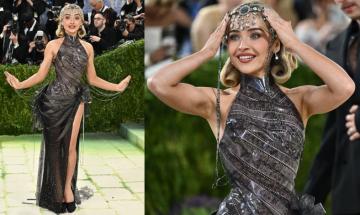 Sabrina Carpenter stuns at Met Gala in vintage glamour gown with thigh-high slit