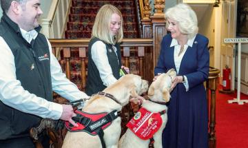 Queen Camilla hosts medical dogs trained to detect serious diseases