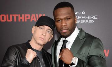 50 Cent and Eminem spotted together at Pistons game in rare public reunion