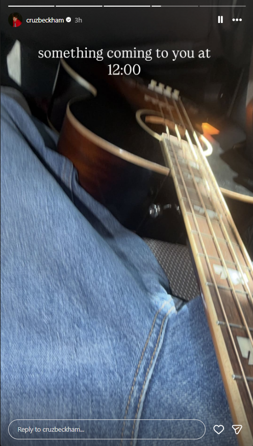 Cruz Beckham sparks music speculation with a countdown post and guitar image on Instagram