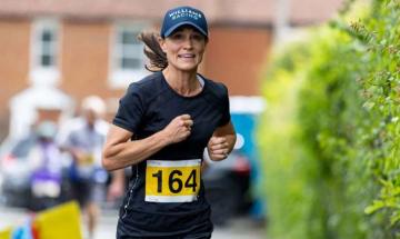 Pippa Middleton joins the Kintbury 5 charity run near her Berkshire home on Sunday