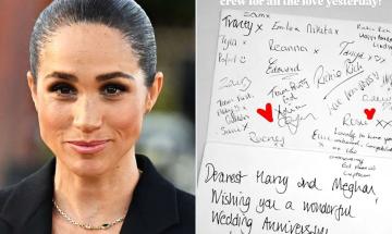 Meghan Markle receives a heartfelt surprise from British Airways crew ahead of her wedding anniversary