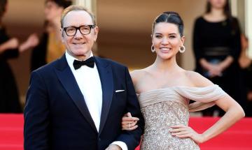 Kevin Spacey walks Cannes red carpet with Via Lemann amid ongoing comeback 