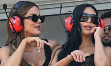 Kim Kardashian and Khloé Kardashian join Lewis Hamilton trackside at Monaco Grand Prix