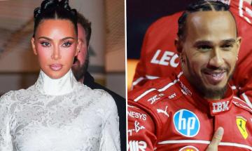 Lewis Hamilton shows affection for Kim Kardashian at Monaco Grand Prix