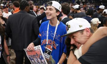 Timothée Chalamet reacts to Knicks victory courtside: 'I have no words'