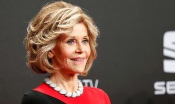 Jane Fonda urges action against Paramount-WBD merger at protest event