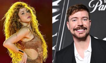 Shakira hugs MrBeast and praises his charity work at World Cup final