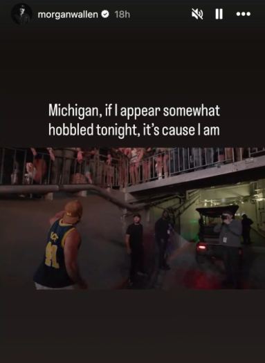Morgan Wallen suffers ankle injury during Michigan concert tour