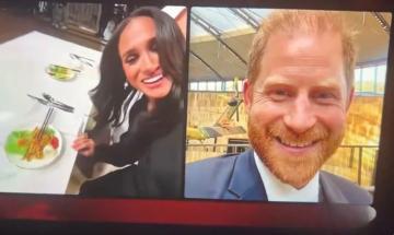 Meghan Markle FaceTime Prince Harry during MasterChef Australia