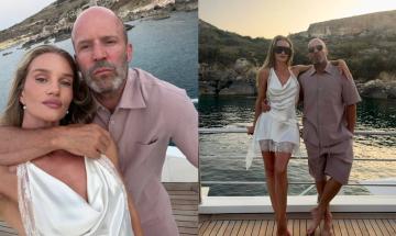 Rosie Huntington-Whiteley gives fans a rare glimpse of Jason Statham with their kids